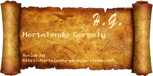 Hertelendy Gergely névjegykártya